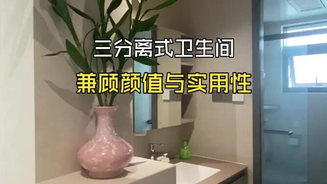 完工實拍！現(xiàn)代輕奢風(fēng)衛(wèi)生間，半墻隔斷 + 三分離，高級感拉滿